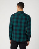 Long Sleeve Western Shirt - Dark Matcha