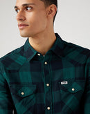 Long Sleeve Western Shirt - Dark Matcha