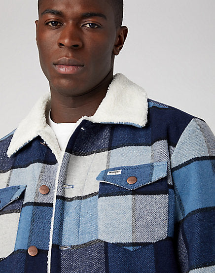 Wool Trucker Jacket - Captains Blue