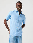 Short Sleeve 1 Pocket Shirt - Pacific Blue