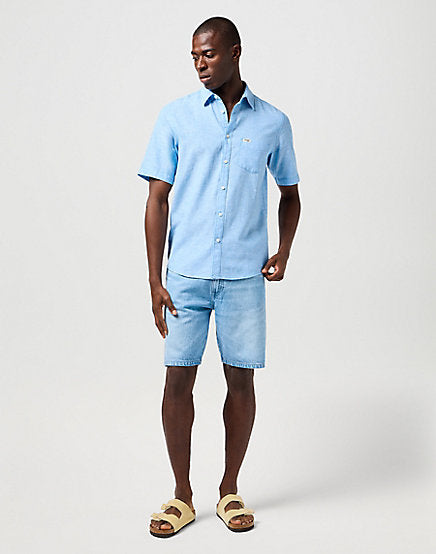 Short Sleeve 1 Pocket Shirt - Pacific Blue