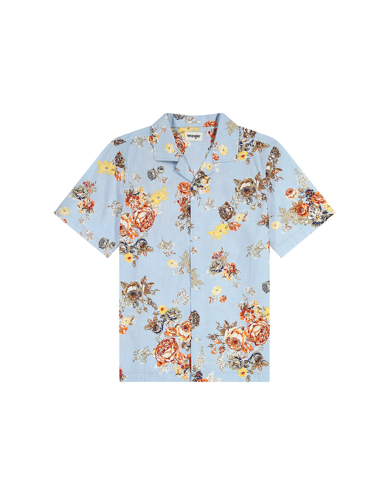 Short Sleeve Resort Shirt - Blue Floral