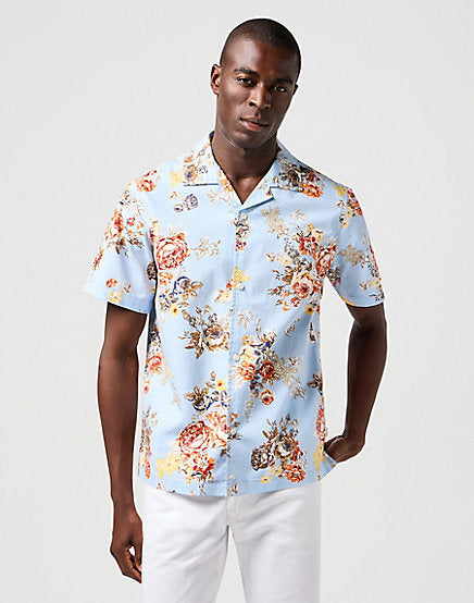 Short Sleeve Resort Shirt - Blue Floral
