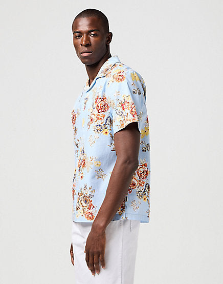 Short Sleeve Resort Shirt - Blue Floral
