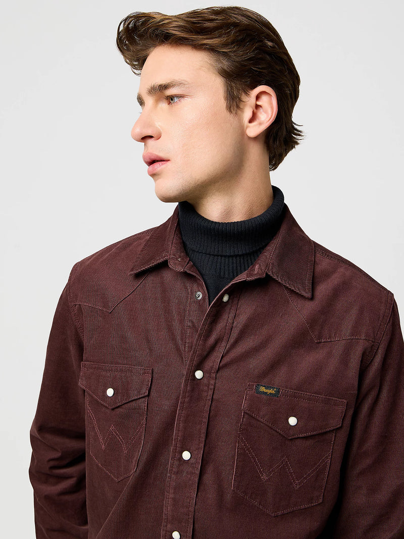 Wrangler Western Cord Shirt – Camicia Uomo In Puro Cotone – Vestibilità Regolare – Stile Casual