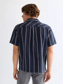 Short Sleeve Resort Shirt - Navy/white