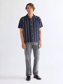 Short Sleeve Resort Shirt - Navy/white