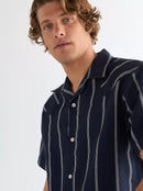 Short Sleeve Resort Shirt - Navy/white
