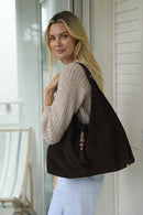 Pandora Suede Hobo Bag - Chocolate