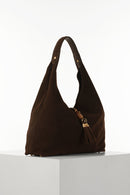 Pandora Suede Hobo Bag - Chocolate