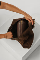 Pandora Suede Hobo Bag - Chocolate