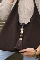 Pandora Suede Hobo Bag - Chocolate