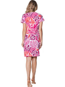 Cut Sleeve Nightdress - Dark Pink