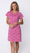 Button Nightdress - Dark Pink