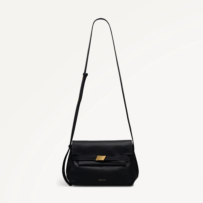 The Christina Flapover Crossbody - Black