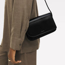 Pocket Street Flapover Crossbody - Black