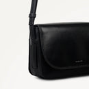 Pocket Street Flapover Crossbody - Black