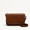 Pocket Street Flapover Crossbody - Cognac