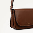 Pocket Street Flapover Crossbody - Cognac
