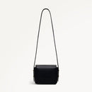 The Selina Small Flapover Cross Body Bag - Black