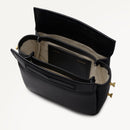 The Selina Small Flapover Cross Body Bag - Black
