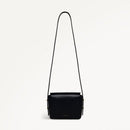 The Selina Small Flapover Cross Body Bag - Black