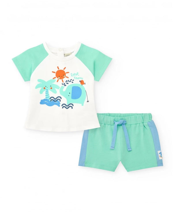 Jersey T-Shirt And Shorts - Green