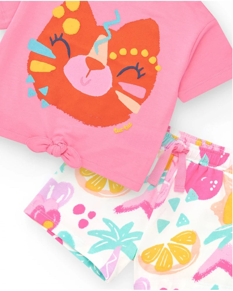 2 Jersey T-Shirt And Shorts - Pink