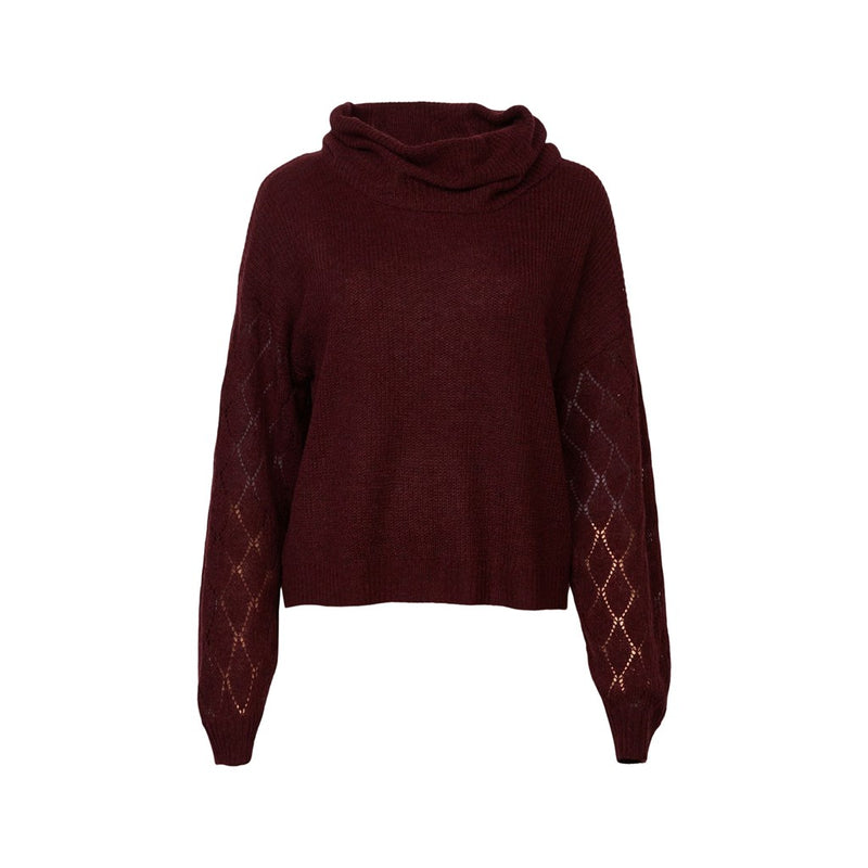 Hi Neck Jumper - Bordeaux Red