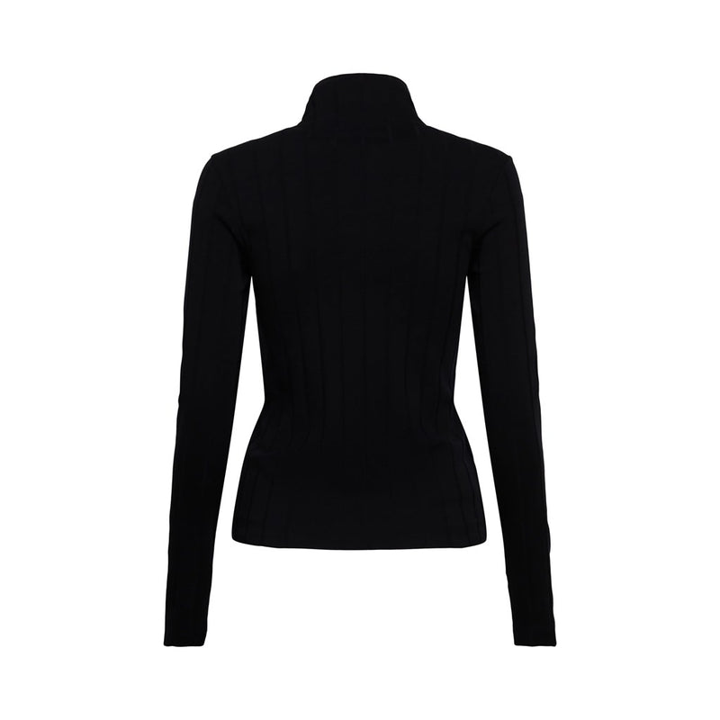 Rib Turtle Neck Jumper - Black