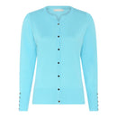 Basic Button Cardigan - Aqua Blue