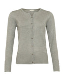 Buttoned Plain Cardigan - Light Grey