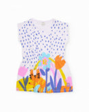 Retro Rainbow Dress - White