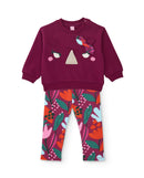 Set Fleece Sweatshirt &amp; leggings - Beaujolais