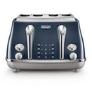 Icona Capitals 4 Slice Toaster - Blue