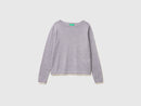 Merino Wool Boat Neck Jumper - Grey