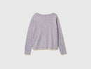 Merino Wool Boat Neck Jumper - Grey