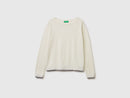 Merino Wool Boat Neck Jumper - Cream