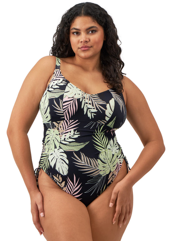 Tropical Retreat Non-Wired Swimsuit - Black