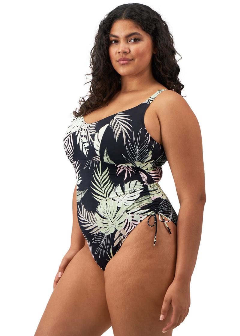 Tropical Retreat Non-Wired Swimsuit - Black