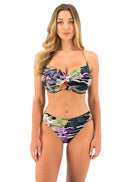 Maldives Twist Bandeau Bikini - Black Tropical