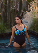 Talm Beach Twist Front Swimsuit - Black