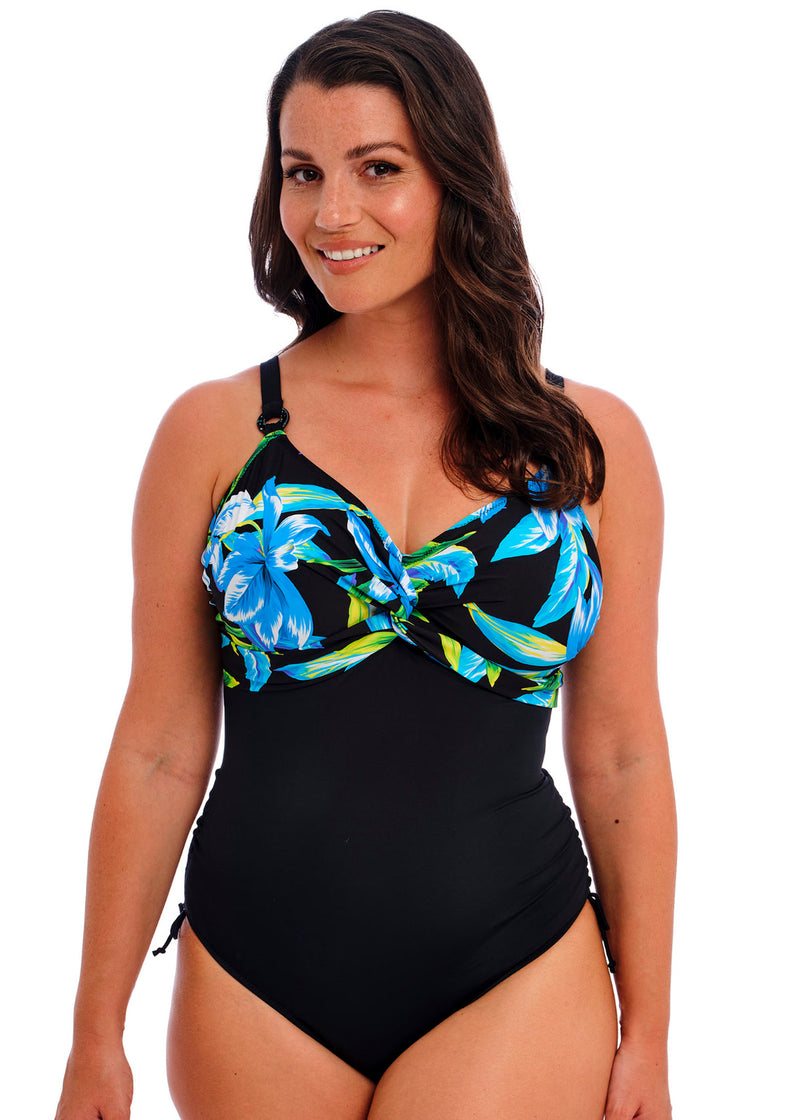 Talm Beach Twist Front Swimsuit - Black