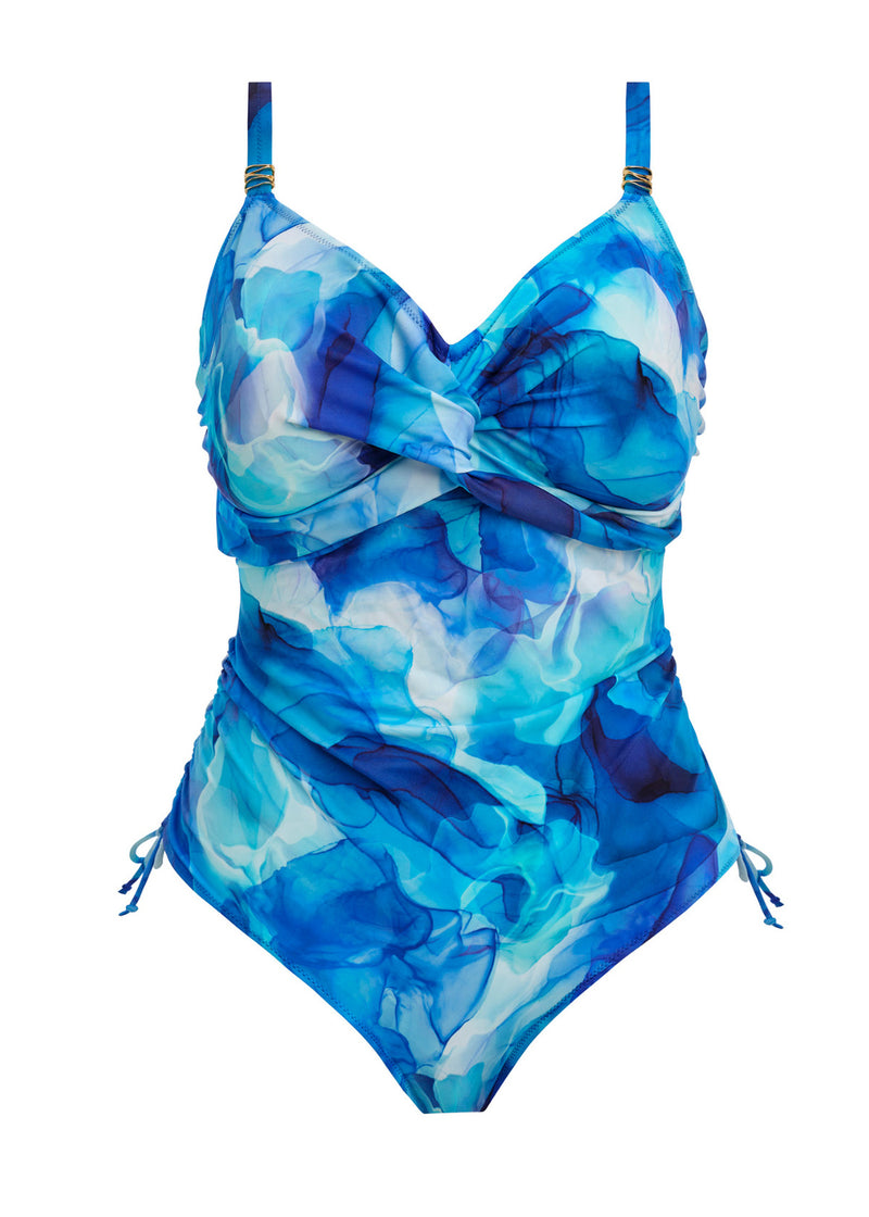 Saunton Sands Twist Swimsuit - Dazzling Blue