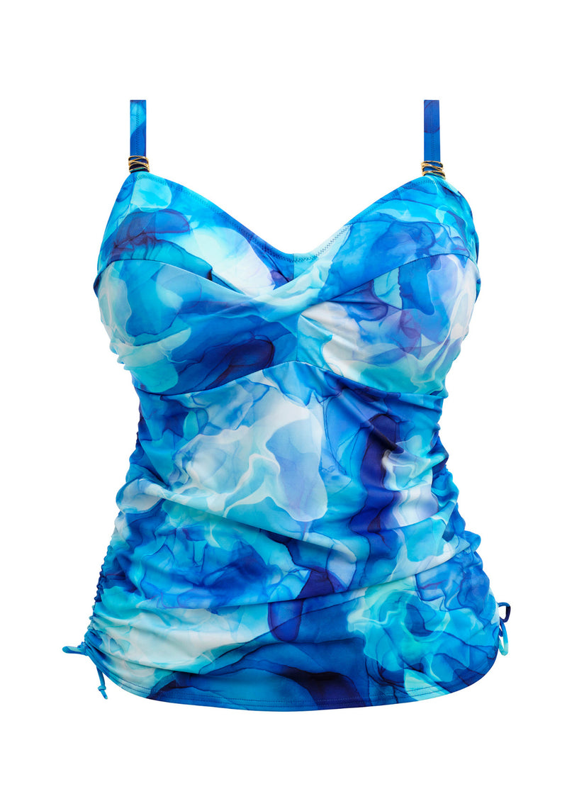 Saunton Sands Twist Tankini - Dazzling Blue