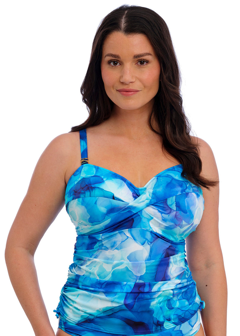 Saunton Sands Twist Tankini - Dazzling Blue