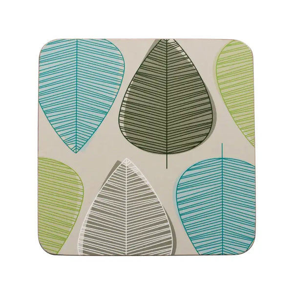 Green Leaf Coasters - Set of 4