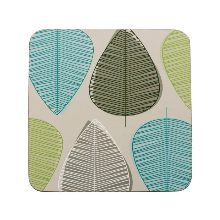 Green Leaf Coasters - Set of 4