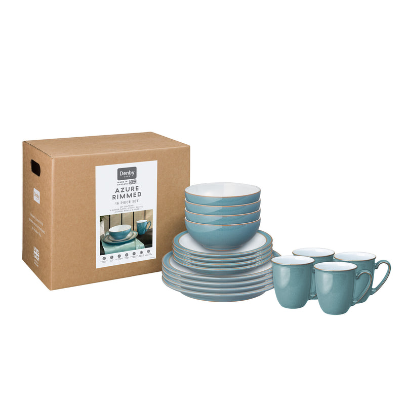 Azure Rimmed 16 Piece Box Set