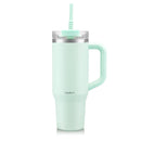 Travel Mug with Handle Silicone Straw, 1.2L - Mint